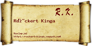 Rückert Kinga névjegykártya